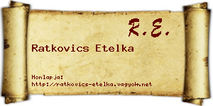 Ratkovics Etelka névjegykártya