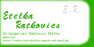 etelka ratkovics business card